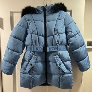 Michael Kors Kids Blue Puffer Jacket - Girls - 7-8y